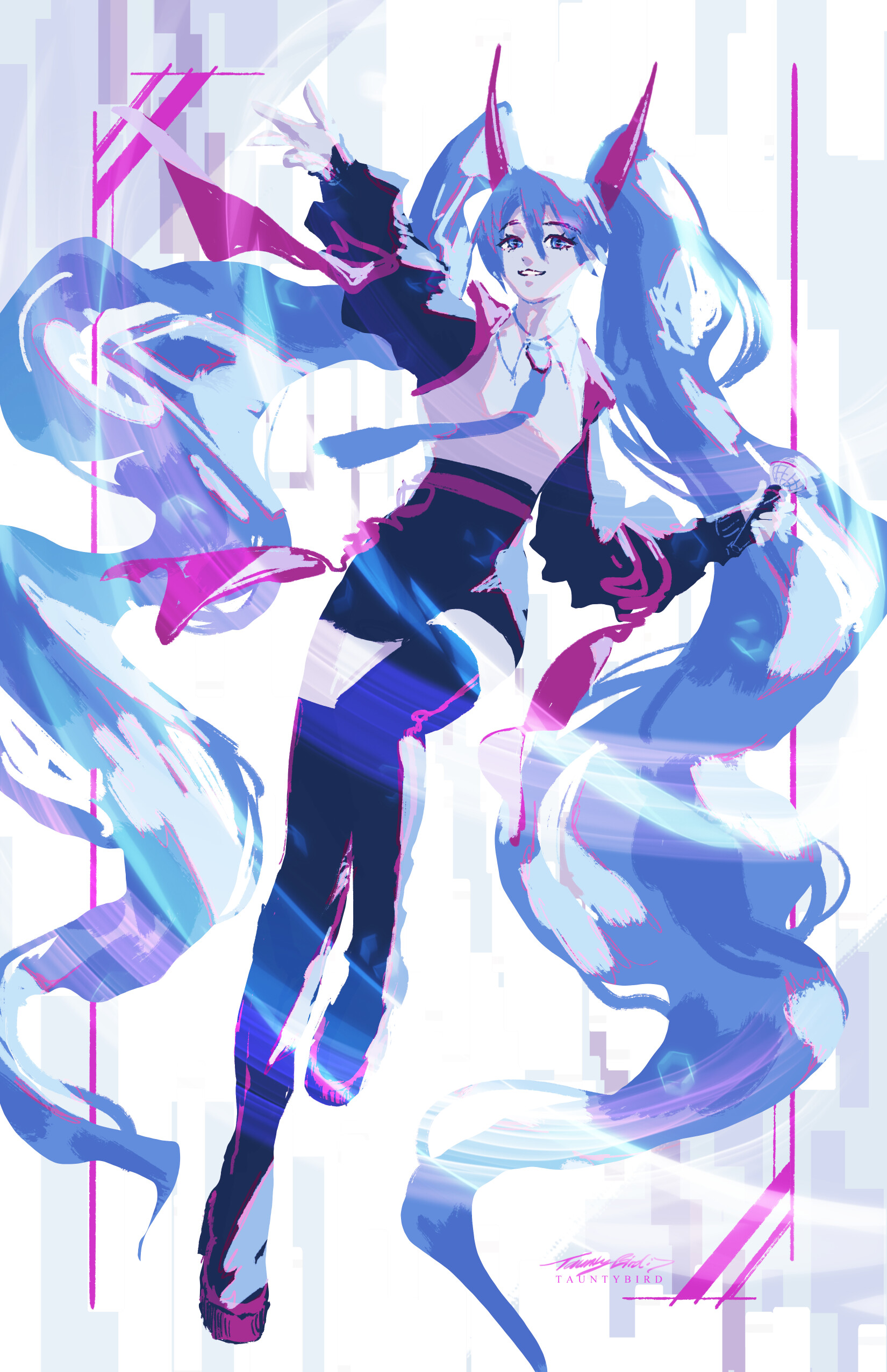 Streetwear Oni Miku Print